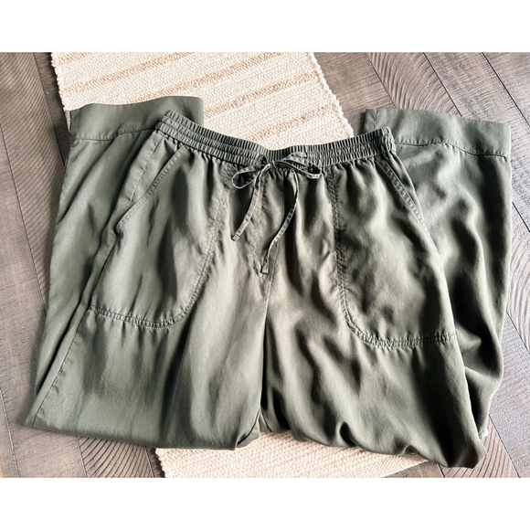 Banana Republic Women’s Straight High-Rise Ankle Pants Green Tencel Lyocell Size - Picture 3 of 7